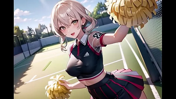 Hot Anime Cheerleader Motivating You Transparent Cloth (with pussy masturbation ASMR sound!)