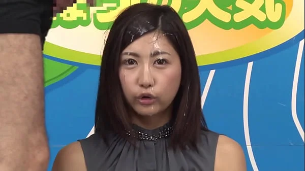 News Announcer BUKKAKE, Japanese, censored, second girl